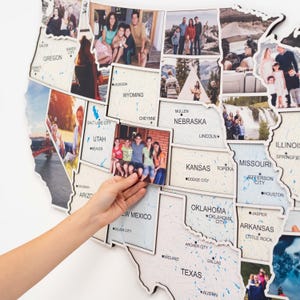 Landkarte der USA, US Photo Map, personalisiertes Geschenk, Geschenk zum 5