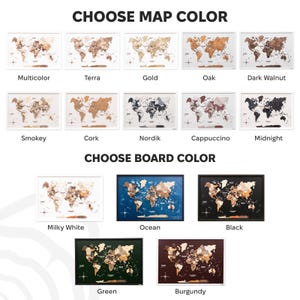 3D Wooden World Map, Framed Travel Push Pin Board, Wall Art Living Room image 5