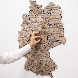 Germany Map Wooden, Deutschland Map, Holzkarte, First Home Gift, Home Office Decor, Housewarming Gifts, 5th Anniversary Gift, Birthday Gift