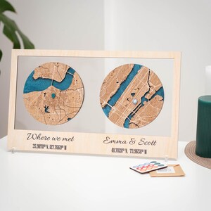 Personalisierte Stadt Karte Koordinaten, wo wir uns trafen Karte, minimalistische Wandkunst, Geschenk 1st Jahrestag, Romantisches Geschenk für Freundin, Geschenk für Liebhaber