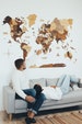 5th Anniversary Gift For Husband Wooden World Map Wall Art Hanging Decal Rustic Home Decor Modern Wall Decor Push Pin Map Enjoy The Wood 