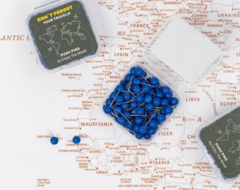 Colored Push Pins for Cork Maps, Canvas, Pinboard Pins, Travel Tracker Idea