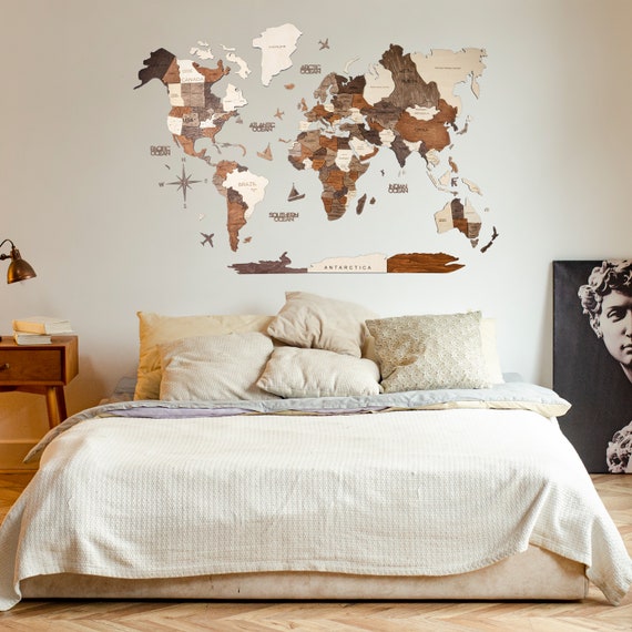 3d World Map Wall Art Decor Home Gifts Wooden Of The - World Map For Wall Decor 3d World Map Wall Art Decor Home Gifts Wooden Of The - World Map For Wall Decor