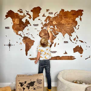 Nursery Wall Decor, Places You've Been World Map, Large Push Pin Travel Map, Home Decor, World Map Wall Art, Globe Art, Gifts for Apartment