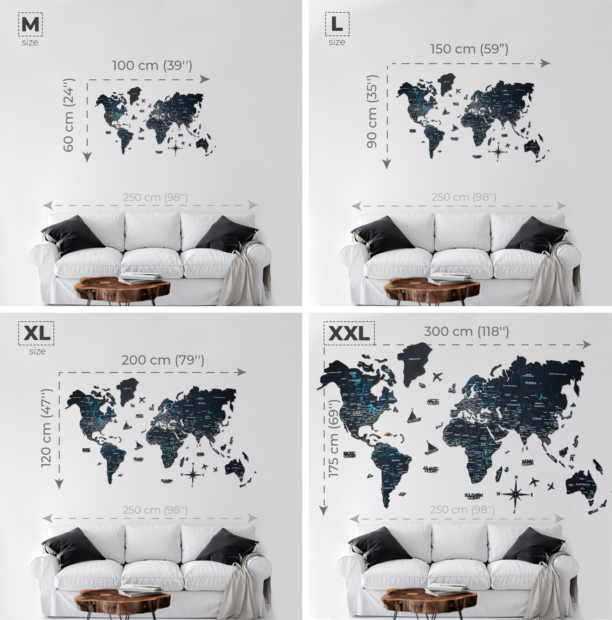 3D World Map Wall Art Home Decor Wall Decor 3D Wooden Map Etsy