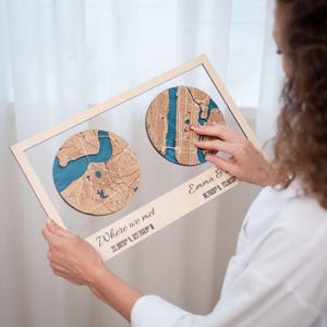 Mapa da sua cidade, presente de aniversário para ele, mapa de localização, presentes para recém-casados, arte de parede com mapa da cidade, mapa de coordenadas, presente de lembrança, presente de aniversário