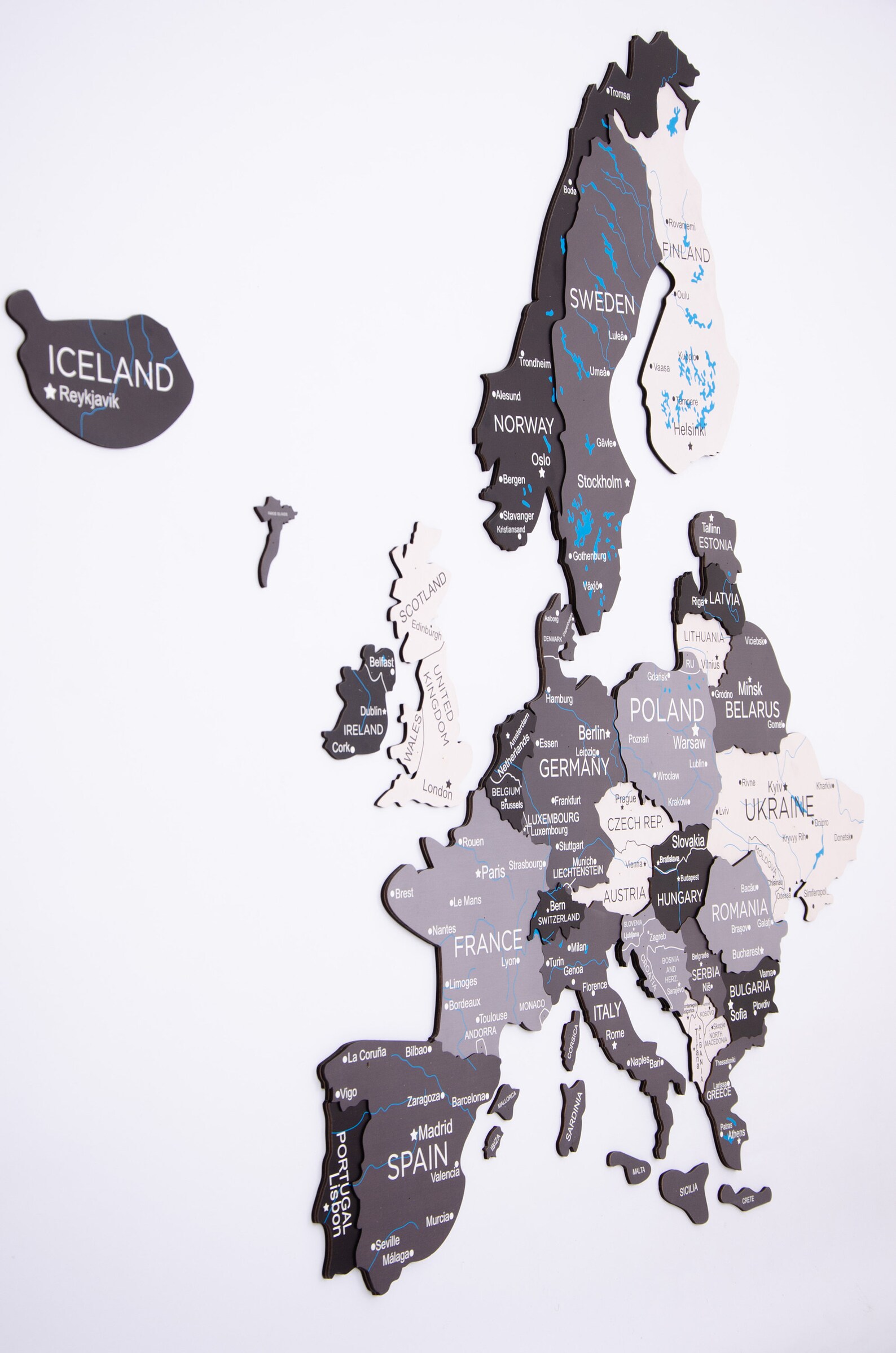 Map Europe Wooden Wall Decor Personalized Gift Travel Push Pin Etsy