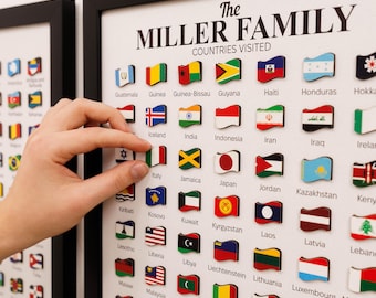 Personalized Countries Visited Travel Tracker, Around The World Adventures, Poster Wall Art, Travel Checklist 3D Wall Decor