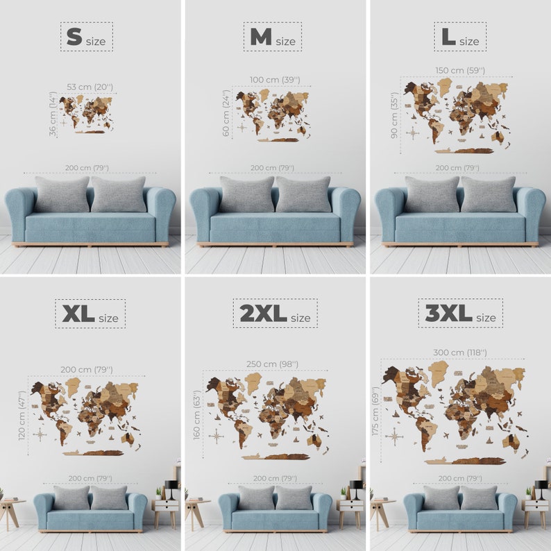 Home Decor, World Map by Enjoy The Wood, Travel Couples Gift, Modern Farmhouse Decor, Map Of The World Wall Art, 5th Anniversary Gift Him image 10