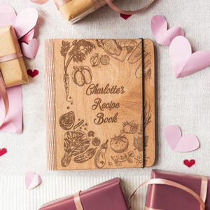 Recipe Book Wooden Binder, Personalized Gifts for Her, Mom Birthday Gifts, Custom Cookbook, Home Kitchen Gift for Women Bild 18