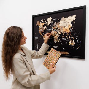 Custom World Map 3D Wood Wall Panel, Home Wall Decor, Bedroom Wall Art, Minimalist Art, Above Couch Art, Road Trip Gift, Christmas Gift Idea