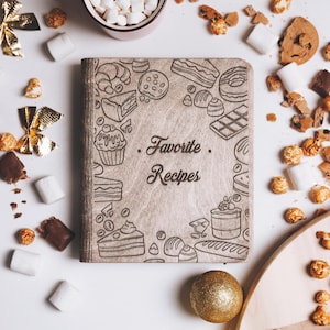Recipe Book Wooden Binder, Personalized Gifts for Her, Mom Birthday Gifts, Custom Cookbook, Home Kitchen Gift for Women Bild 14
