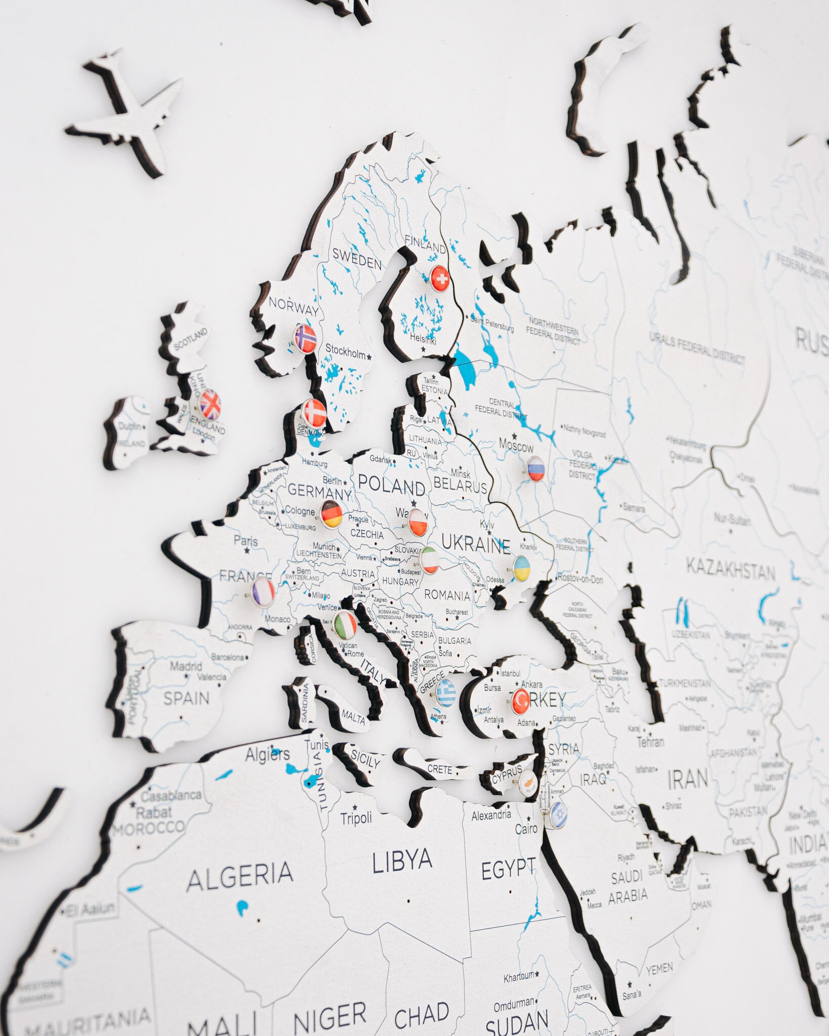 Wood World Map Push Pin Travel Map Boyfriend Birthday Gift Etsy