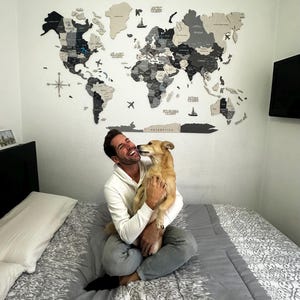 3D wereldkaart kunst aan de muur, Wanddeko Holz, Decoración Para Pared, woondecoratie voor slaapkamer, wanddecoratie, verjaardagscadeau voor hem, vriend