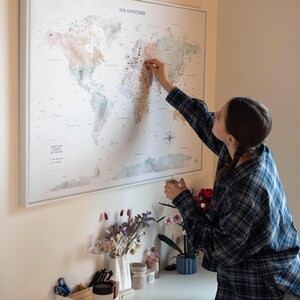 Places You've Been World Map, Detailed Push Pin Travel Map Visited Countries image 9