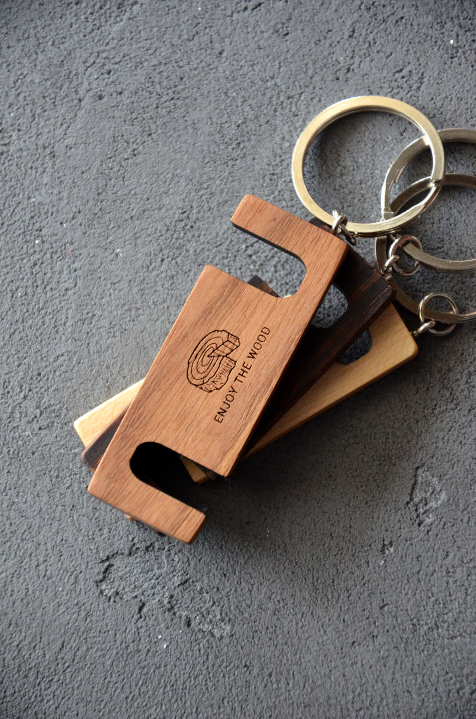 Custom Phone Stand Key Chain Personalized iPhone Holder Wood Etsy