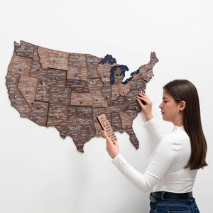 USA Travel Keepsake Decor Home Wall Art Gift United States Adventure Themed Decor Husband Gift for 5th Anniversary Push Pin Map For Playroom