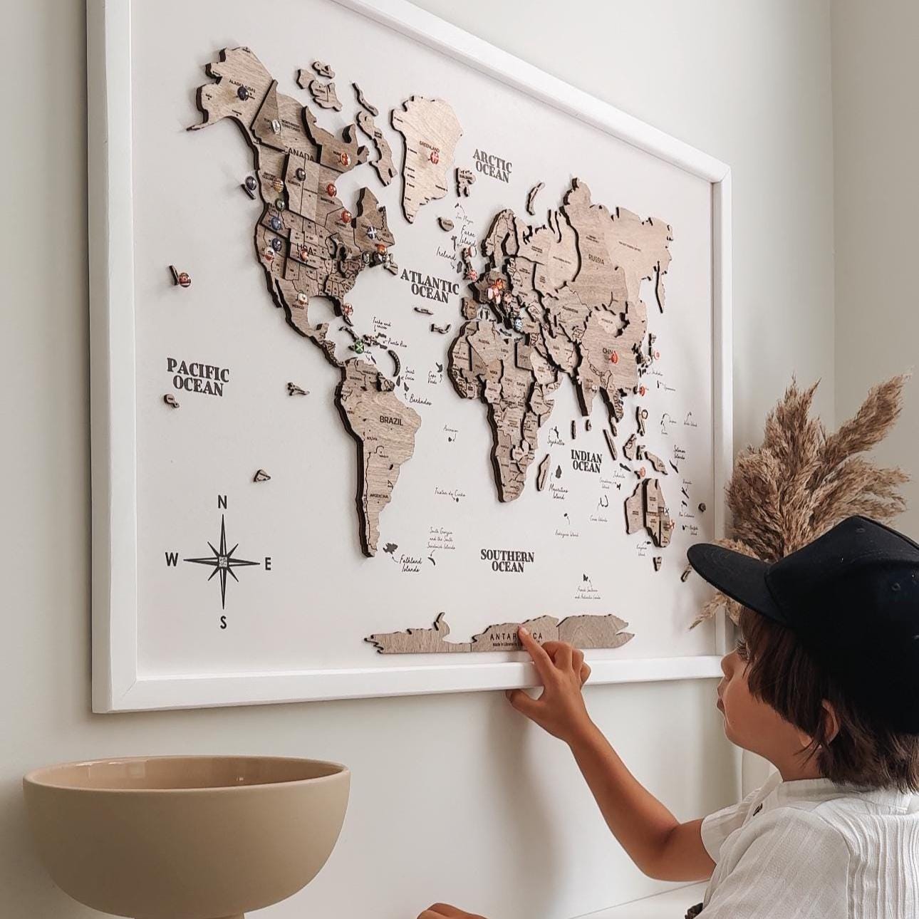 Cork World Map Push Pin Travel Map With Pins Wooden Map of the