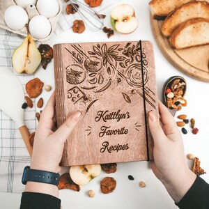 Recipe Book to Write in Your Own Recipes, Gift for Her, Wood Recipe Binder, Blank Recipe Notebook, Blank Cookbook, Personalized Mom Birthday