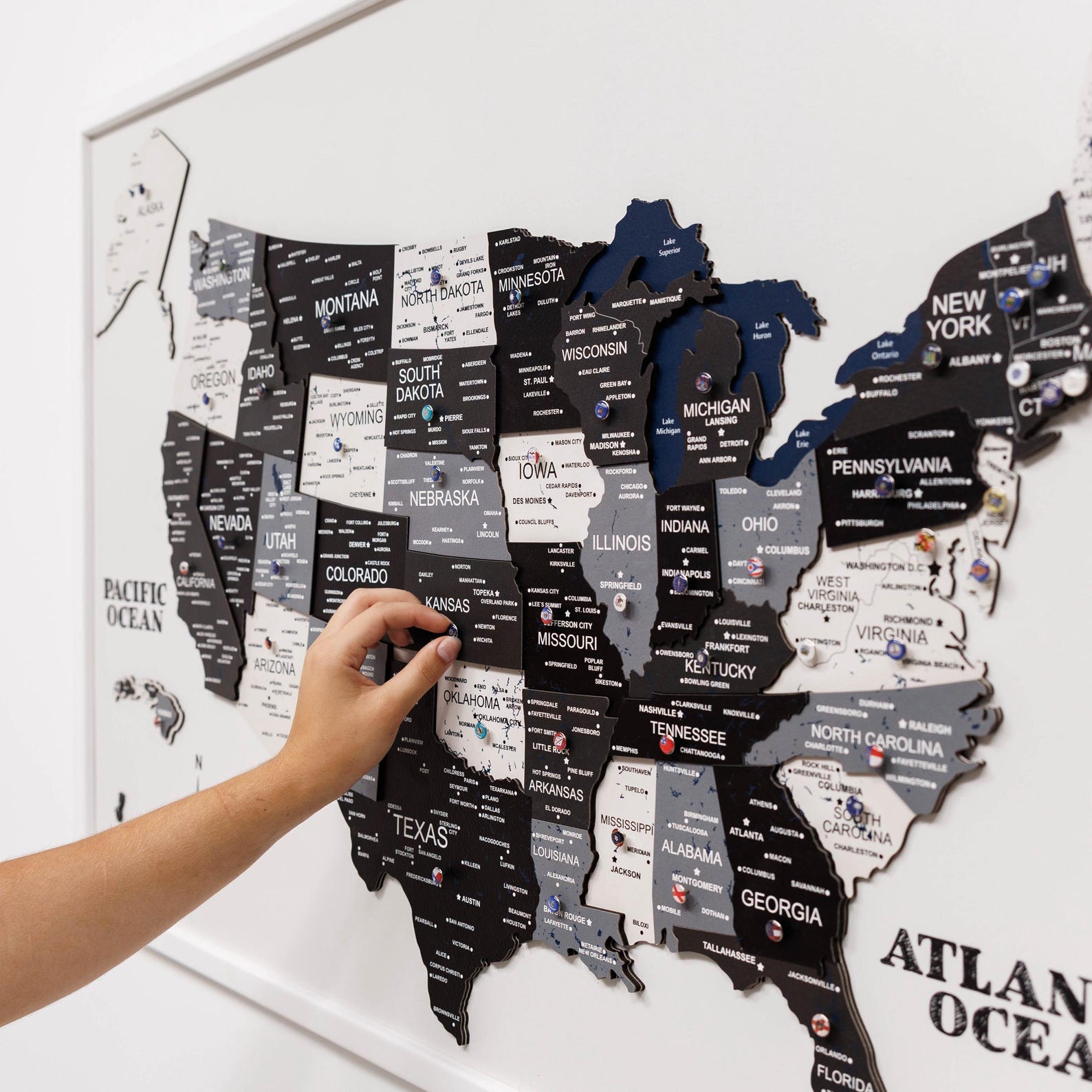 National Park Map Travel Tracker USA Map With Pins Wall Hangings Home ...