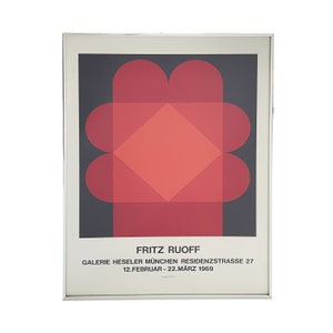 Fritz Ruoff Galerie Heseler Framed Exhibition Print C. 1969 image 1