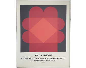 Fritz Ruoff Galerie Heseler Framed Exhibition Print C. 1969