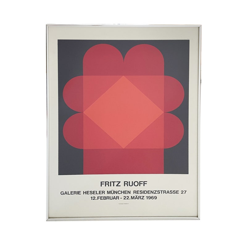 Fritz Ruoff Galerie Heseler Framed Exhibition Print C. 1969 image 1