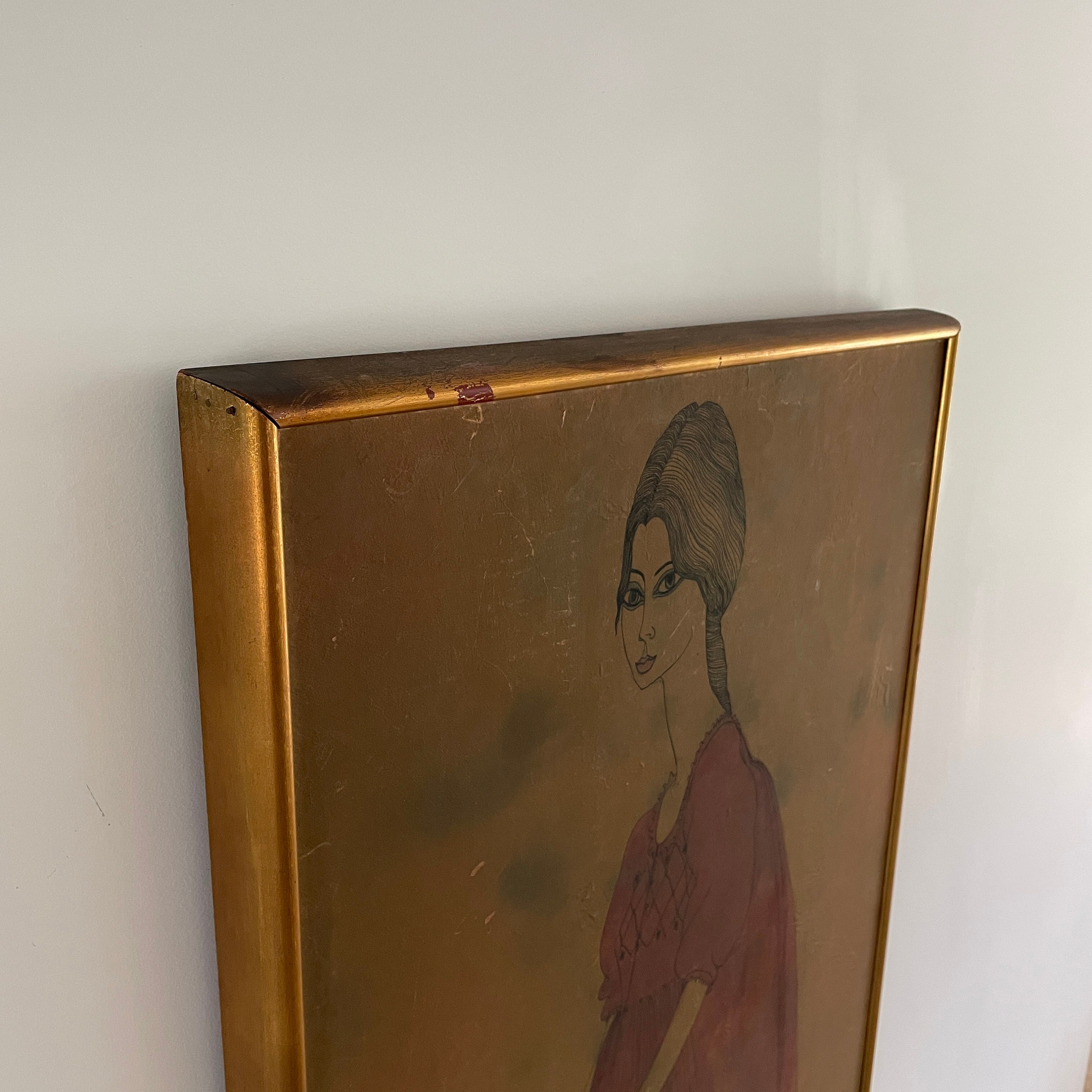 Tinta y acuarela Pintura enmarcada por Iris Brody C. 1960 Etsy España