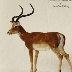 Needle felting impala, felt animal, antelope figurine, impala sculpture image 1