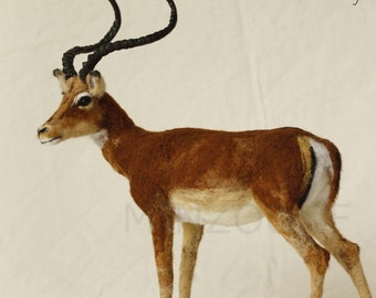 Needle felting impala, felt animal, antelope figurine, impala sculpture