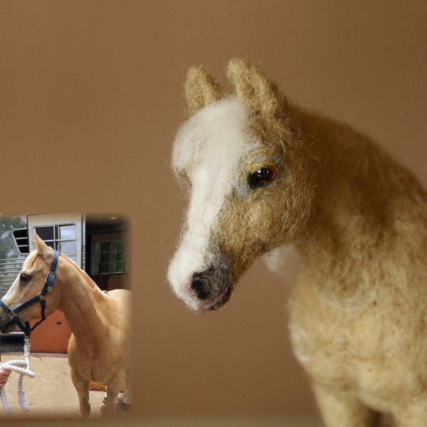 Needle felting horse, custom made horse portrait, replica figurine of your own horse one of a kind horses and foals