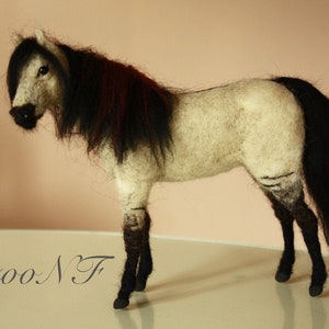 Needle felted horse, Konik, dun horse, wild horse sculpture, equine gift, equestrian decor, horses image 4