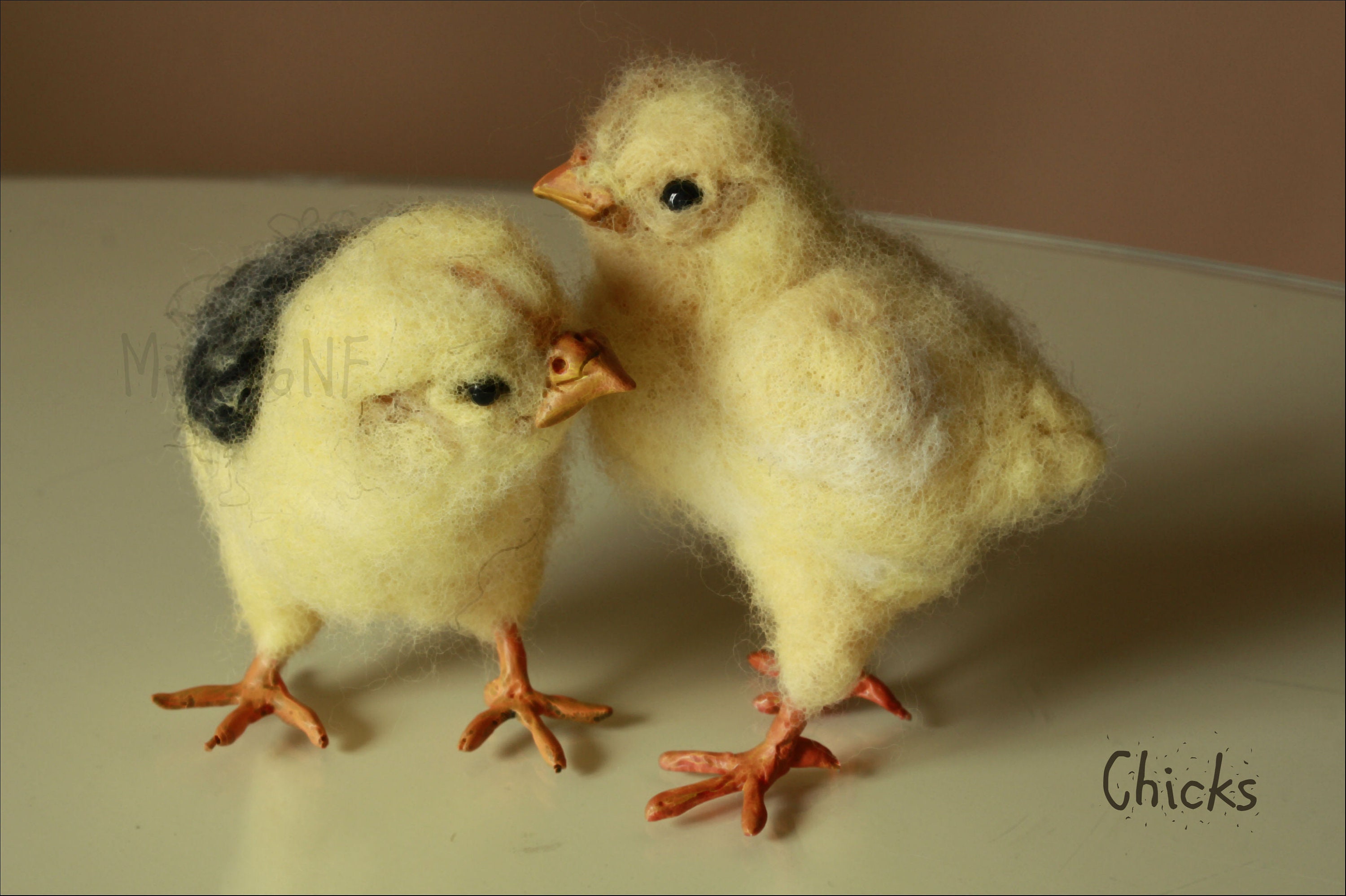Chick Needle Felt Chick Life Sized Yellow Chicks Faux Etsy