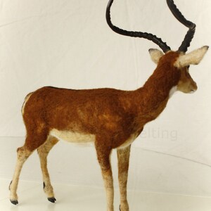 Needle felting impala, felt animal, antelope figurine, impala sculpture image 5