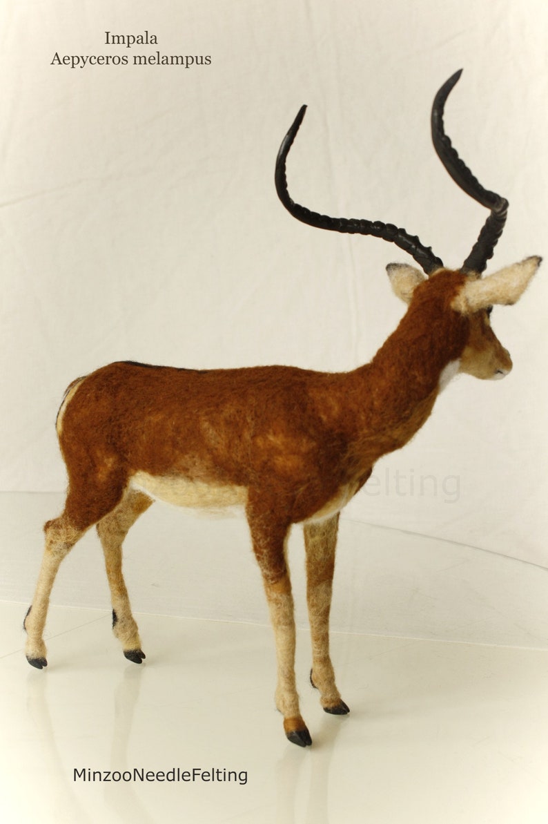 Needle felting impala, felt animal, antelope figurine, impala sculpture image 5