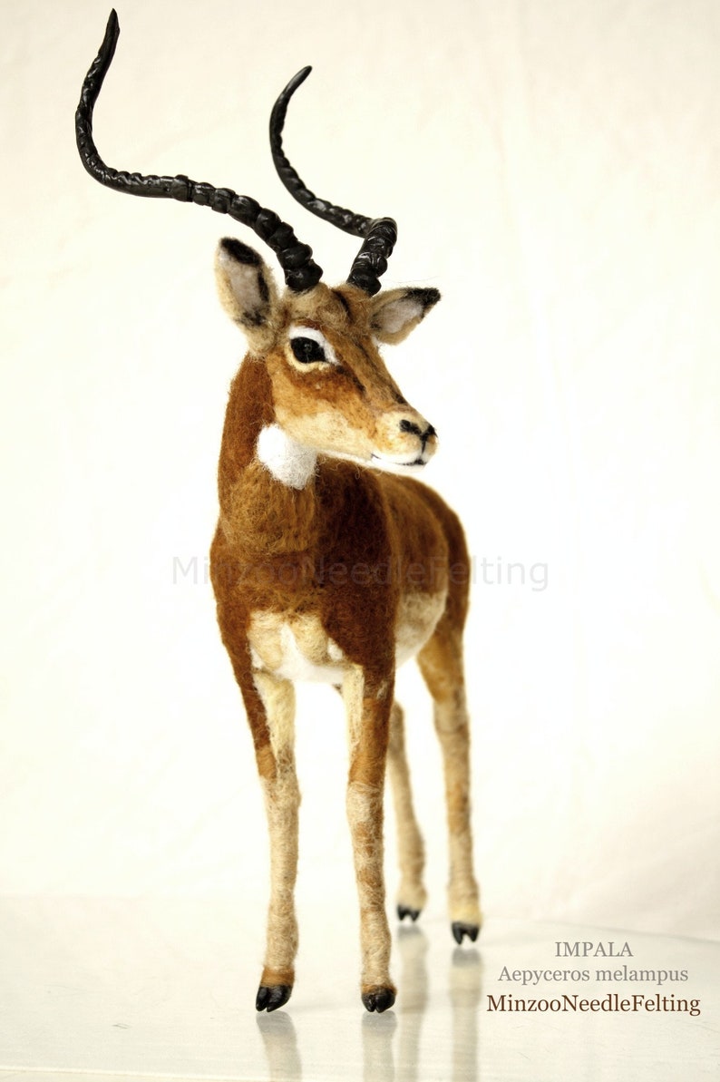 Needle felting impala, felt animal, antelope figurine, impala sculpture image 4