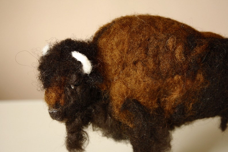 Needle felting Buffalo felted Bison Buffalo sculpture Etsy