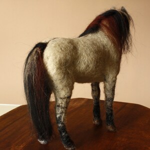 Needle felted horse, Konik, dun horse, wild horse sculpture, equine gift, equestrian decor, horses image 6