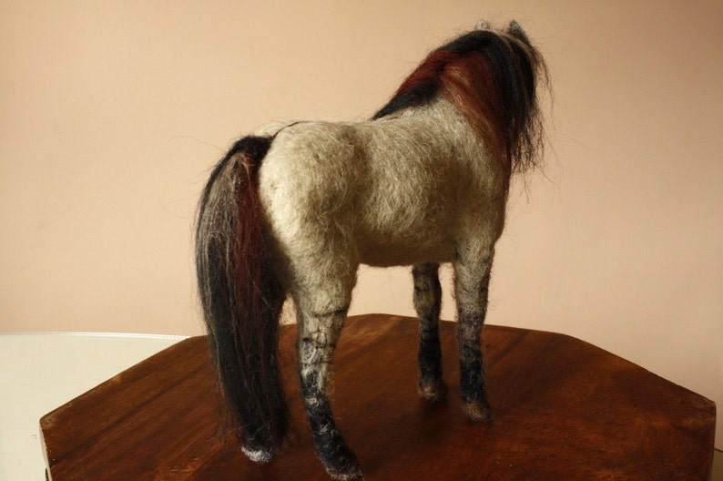 Needle felted horse, Konik, dun horse, wild horse sculpture, equine gift, equestrian decor, horses image 6