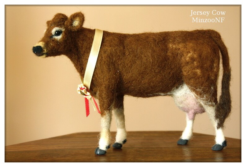 Cow Needle felting Jersey Cow Cow decor felted cow needle | Etsy