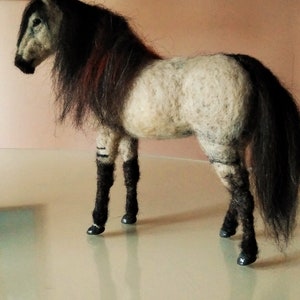 Needle felted horse, Konik, dun horse, wild horse sculpture, equine gift, equestrian decor, horses image 5