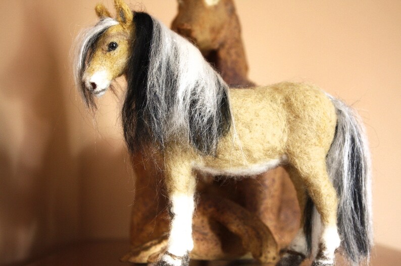 Needle felting horse Fjord pony one of a kind collectible Etsy