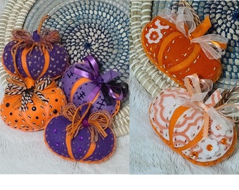 Handmade Felt Halloween Ornaments Large Pumpkin Ornaments Halloween Pumpkin Autumn halloween tree decor feltwork fall decor Pick One