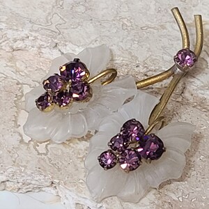 Vintage Amethyst Crystal Brooch, Signed Austria, Austrian Crystal, Very Sparkly Rhinestone, Austria Brooch, Austria Pin, Vintage Purple Gems