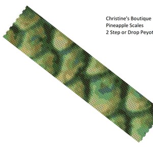 Two Drop peyote "Pineapple Scales" Patroon Downloadable Tutorial Word Chart, Gekleurde Genummerde Grafiek Miyuiki Delicas maat 11