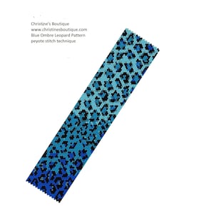 Blue Ombre Leopard Pattern by Christne&#39;s Boutique Pattern Tutorial Beading Pattern Peyote Bracelet Pattern Word Chart