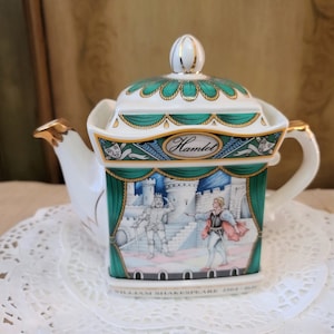 Teiera Vintage James Sadler, Bollitore Hamlet Sadler, Teiera da collezione, Teiera Shakespeare Hamlet Staffordshire Inghilterra, Shakespeare