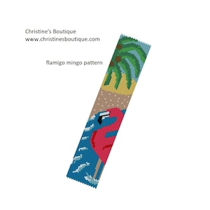 Peyote Stitch Pattern Flamingo Mingo Beach Scene Pattern  Downloadable Pattern Miyuki Delica Size  11&#39;s You will need Tutorial