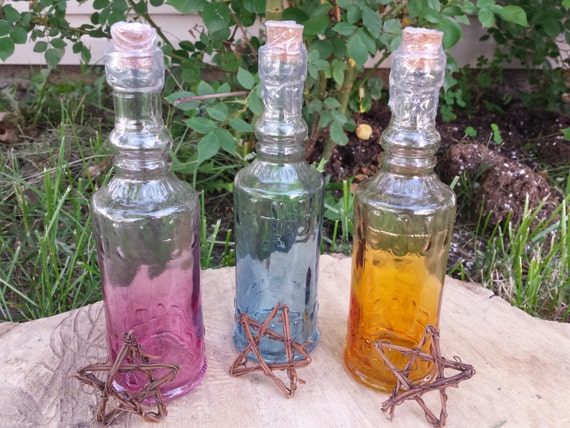 Blue Glass Vial Fairy Garden Kits Fairy Garden Accessories Etsy