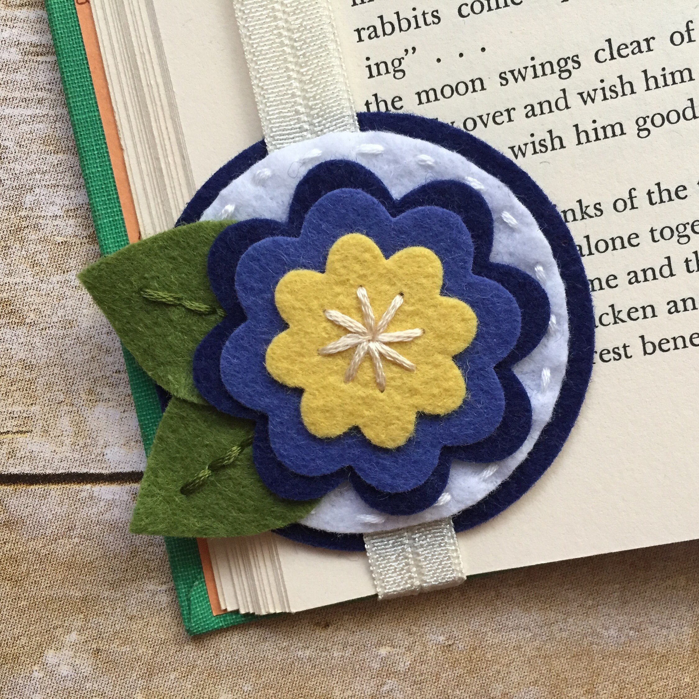 Felt Flower Bookmark Felt Bookmark Bookmark Teacher Gift Etsy
